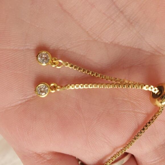 Gold or Silver Rhinestone Sister Slider Bracelet - Picture 6 of 15